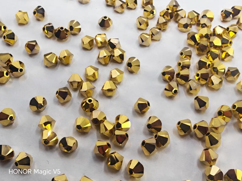 Swarovski Crystal 5328 Xilion Bicone Beads AURUM 2X select sizes - 3mm ,4mm and 6mm image 4