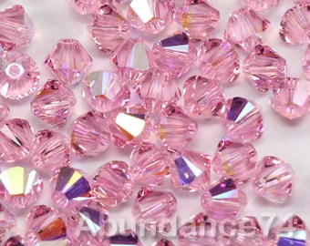 Swarovski Crystal Bicone Beads 5328 5301 LIGHT ROSE AB - Available in 3mm, 4mm and 6mm ( select quantity and sizes )