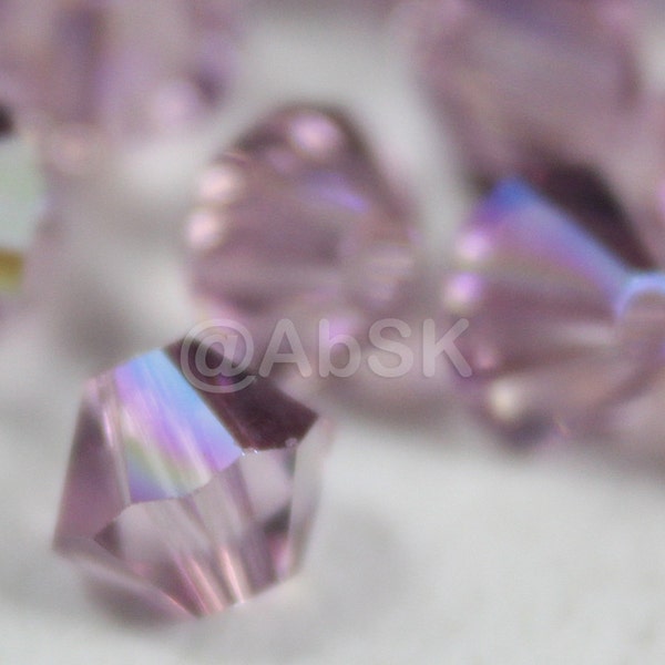 Swarovski Crystal 5328 5301 Bicone Beads LIGHT AMETHYST AB - Available  3mm, 4mm, 5mm and 6mm ( select quantity and sizes )