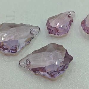 2 pcs 6090 Swarovski Elements BAROQUE Crystal Pendants LIGHT AMETHYST - Available in 16mm and 22mm