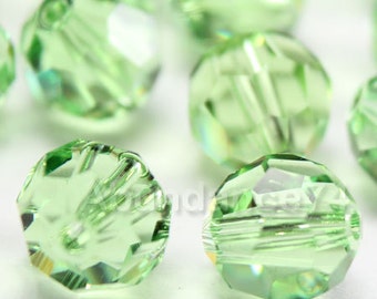Swarovski Crystal 5000 Round Ball Beads PERIDOT 4mm, 5mm, 6mm and 8mm ( select Quantity and Sizes)