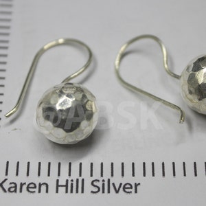 KAREN HILL Tribe 98% Handmade SILVER 28mm Hammered Round Ball Earring KN27 image 2