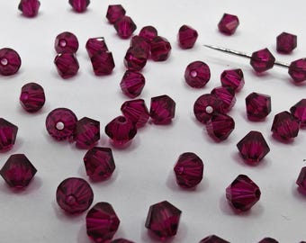 Swarovski-kristal 5328 5301 Bicone kralen RUBY – verkrijgbaar in 3 mm, 4 mm, 5 mm, 6 mm en 8 mm (selecteer aantal en maten)