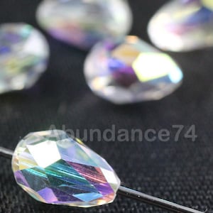 Swarovski Elements Crystal CLEAR AB Teardrop Beads 5500 9mm, 10mm, 12mm, 13mm, and 15mm - (Choose Quantity and Size)