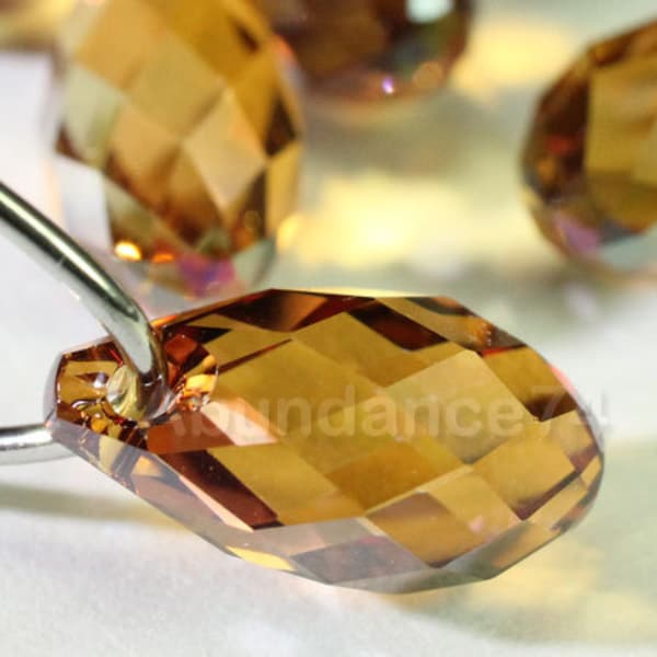 1 piece Austrian Crystal Pendants 21mm Large Briolette Pendant Teardrop 6010 COPPER