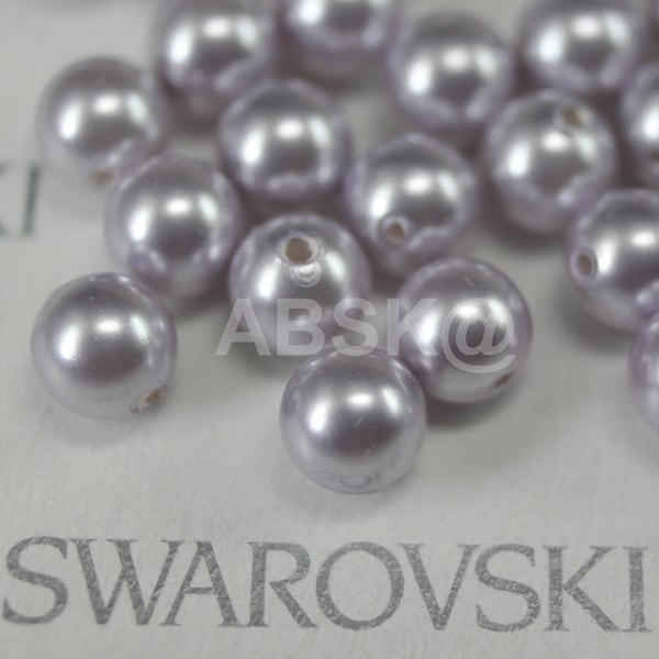 Swarovski Crystal Pearl 5810 Round Ball Pearl Center drilled Hole - Lavender color Available 3mm, 4mm, 5mm, 6mm, 8mm and 12mm