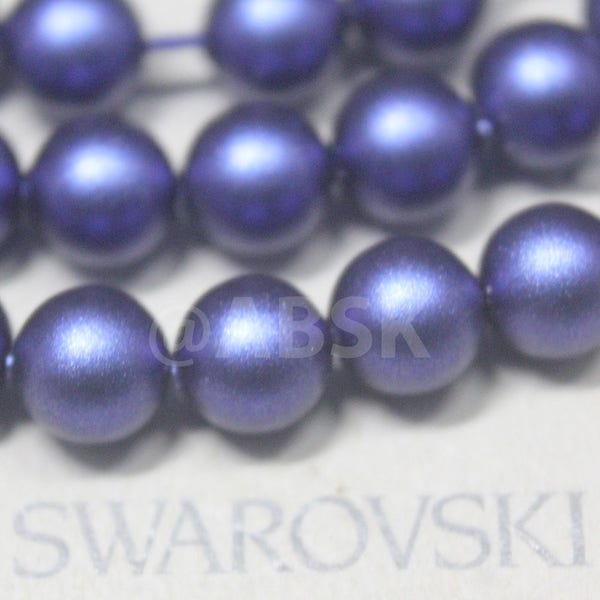 Swarovski Crystal Pearl 5810 Round Ball Pearl Center drilled Hole Color Iridescent Dark Blue - 3mm, 4mm, 5mm, 6mm, 8mm, 10mm and 12mm