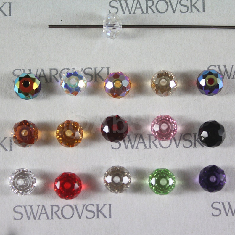 Swarovski Elements 5040 RONDELLE Spacer Beads Siam AB Available in 6mm and 8mm Choose Sizes image 6