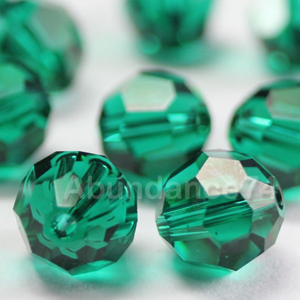 Swarovski Elements Crystal Beads 5000 Round Ball EMERALD - Available in 4mm, 6mm, 7mm and 8mm ( select sizes and quantity)