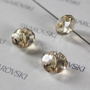 2 Stück Swarovski Crystal 5040 12mm Rondelle Spacer Beads - Crystal Golden Shadow