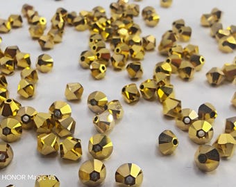 Swarovski Crystal 5328  Xilion Bicone Beads AURUM 2X select sizes - 3mm ,4mm and 6mm