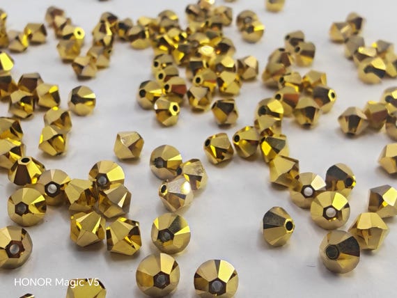 Swarovski Crystal 5328  Xilion Bicone Beads AURUM 2X select sizes - 3mm ,4mm and 6mm