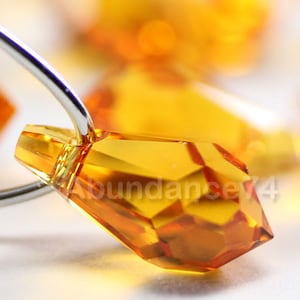 6 pcs Swarovski Crystal SWA 6000 Teardrop Pendant Topaz Select Sizes 11mm, 13mm and 15mm