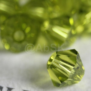 Swarovski Bicone Crystal Beads 5301 5328 LIGHT OLIVINE select quantity and sizes - 3mm, 4mm and 6mm