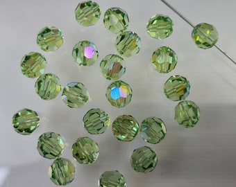 Swarovski Crystal Beads 5000 8mm Round Ball Beads - Peridot Shimmer ( New Effects ) Select quantity - Available in 8mm