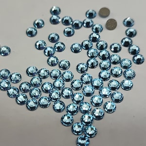 144 pcs Swarovski Crystal 2058 2088 AQUAMARINE Rhinestone Flatbacks, Non Hotfix - ss5, ss6, SS7, ss9, ss12, ss16, ss20