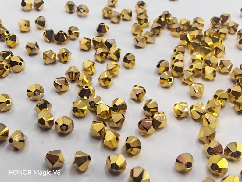 Swarovski Crystal 5328 Xilion Bicone Beads AURUM 2X select sizes - 3mm ,4mm and 6mm image 2