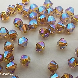 Swarovski Elements Crystal Xilion LIGHT COLORADO TOPAZ AB2X Beads 5328 3mm, 4mm and 6mm - ( Aurora Borealis 2X ) Choose Sizes and Quantity