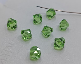 12 pieces Swarovski Crystal 6301  Top Drilled Beads Pendant PERIDOT - Select Sizes 6mm and 8mm