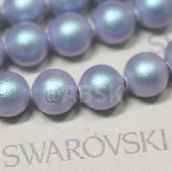 New Swarovski Crystal Pearl 5810 Round Ball Iridescent Light Blue color Pearl Center drilled Hole - Available 4mm, 5mm, 6mm, 8mm and 10mm