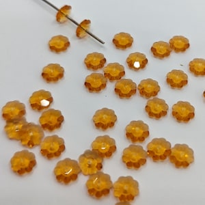 Swarovski Crystal 3700 Margarita ,Marguerite lochrose ,Flowers Beads TOPAZ - 6mm and 12mm ( Select Sizes and Quantity )