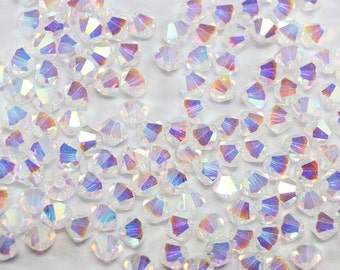 Swarovski Elements Crystal Xilion Beads 5328 3mm, 4mm, 5mm, 6mm and 8mm  Crystal Clear AB2X ( Aurora Borealis 2X ) Choose Quantity and Size