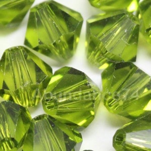 Swarovski Crystal BICONE Beads 5328 5301 Xillion OLIVINE - Available in 3mm, 4mm, 5mm, 6mm and 8mm ( choose quantity and Sizes )