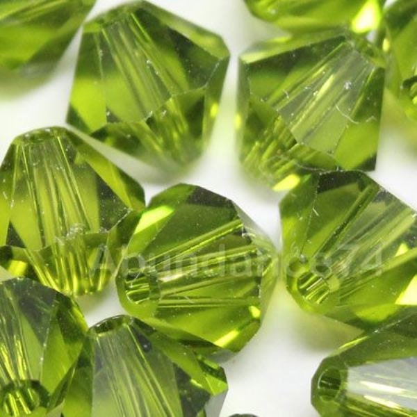 Swarovski Crystal BICONE Beads 5328 5301 Xillion OLIVINE - Available in 3mm, 4mm, 5mm and 6mm ( choose quantity and Sizes )