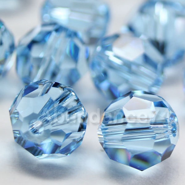 Swarovski Crystal 5000 Round Ball Beads AQUAMARINE select quantity - Available in 4mm, 5mm, 8mm and 10mm