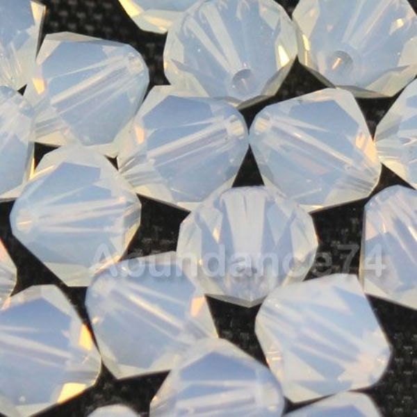 Swarovski Crystal BICONE Beads 5328 5301 WHITE OPAL 3mm, 4mm, 5mm and 6mm - ( choose quantity and sizes )