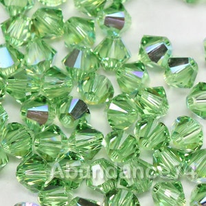 Swarovski Crystal Beads 5328 5301 Bicone Beads PERIDOT AB - Available in 3mm ,4mm ,5mm and 6mm ( Select Sizes and Quantity )
