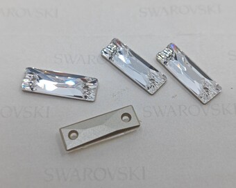 Swarovski Crystal 3255 Cosmic Baguette Beads Sew-On Stone,  Crystal Clear Foiled 18mm x 6mm ( Select Quantity )