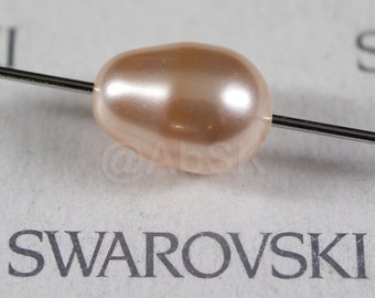 Swarovski Crystal Pearl Shaped Beads 5821 Tear Drop Beads 11mm x 8mm - Peach