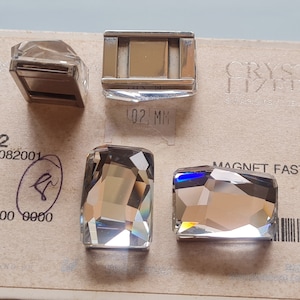 Swarovski Crystal 86102 24x16mm Fastener Rectangle Crystal Buckle - Crystal Clear