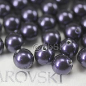 Swarovski-kristalparel 12 mm 5810 ronde bol parel - Kleur: donkerpaars 3 mm, 5 mm, 7 mm, 10 mm en 12 mm
