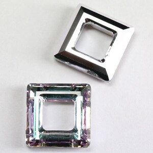 Swarovski Crystal 4439 Faceted Square Frame Pendant VITRAIL LIGHT 14mm or 20mm ( Select Sizes and Quantity ) image 4
