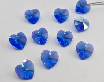 Swarovski Crystal 6228 6202 Faceted Xilion Heart Beads Pendant