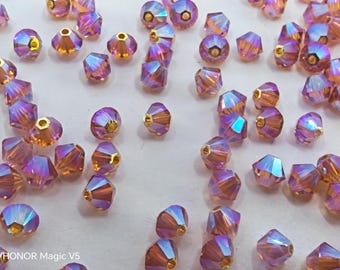 Swarovski Elements Crystal Xilion TOPAZ AB2X Beads 5328 3mm, 4mm and 6mm - ( Aurora Borealis 2X ) Choose Sizes and Quantity