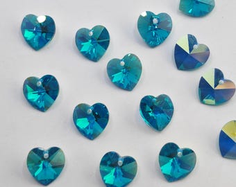 Swarovski Crystal 10mm, 14mm and 18mm 6202 6228 Faceted Heart