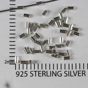 50 stuks 925 Sterling Silver 3x2mm Crimp Tube Spacer Beads SF21