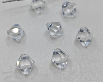12 pieces Clear - 6301 Swarovski Crystal Top Drilled Bicone Pendant Beads for Jewelry Making 6mm, 8mm, 10mm Bulk Crystal, Wholesale Beads