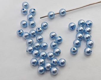 Swarovski Crystal Pearl 5810 Round Ball Pearl Center drilled Hole Color Light Blue - Available 3mm, 4mm, 5mm, 6mm, 7mm, 8mm, 10mm and 12mm