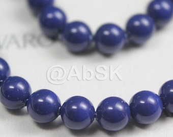 Swarovski Crystal Pearl 5810 Round Ball Dark Lapis color Pearl Center drilled Hole - Available 3mm, 4mm, 6mm, 8mm, 10mm and 12mm