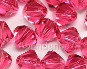 Swarovski Crystal BICONE Beads 5328 5301 INDIAN PINK 3mm, 4mm, 5mm and 6mm - ( choose quantity and sizes )