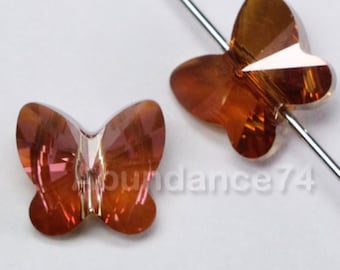 12 pieces 5754 Swarovski Crystal Butterfly  Beads COPPER: Available in 6mm, 8mm and 10mm