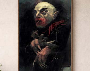 Nosferatu (1922) horrorfilmposter, expressionistische vampierkunst (digitale download)