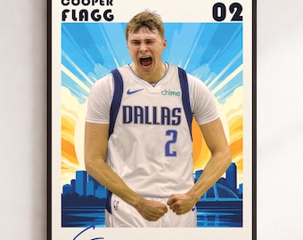 Cooper Flagg Mavericks Poster, NBA Star Art Print (Digital Download)