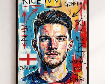 Declan Rice Midfield General Art Print | Arsenal England Soccer Wall Decor (Digital Download)