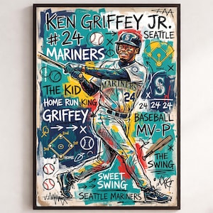 Ken Griffey Jr. Seattle Mariners Art Print | The Kid Sweet Swing (Digital Download)