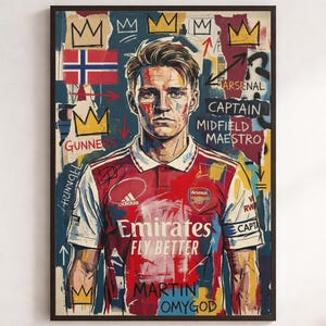 Martin Ødegaard Arsenal Captain Print | Midfield Maestro Soccer Art (Digital Download)